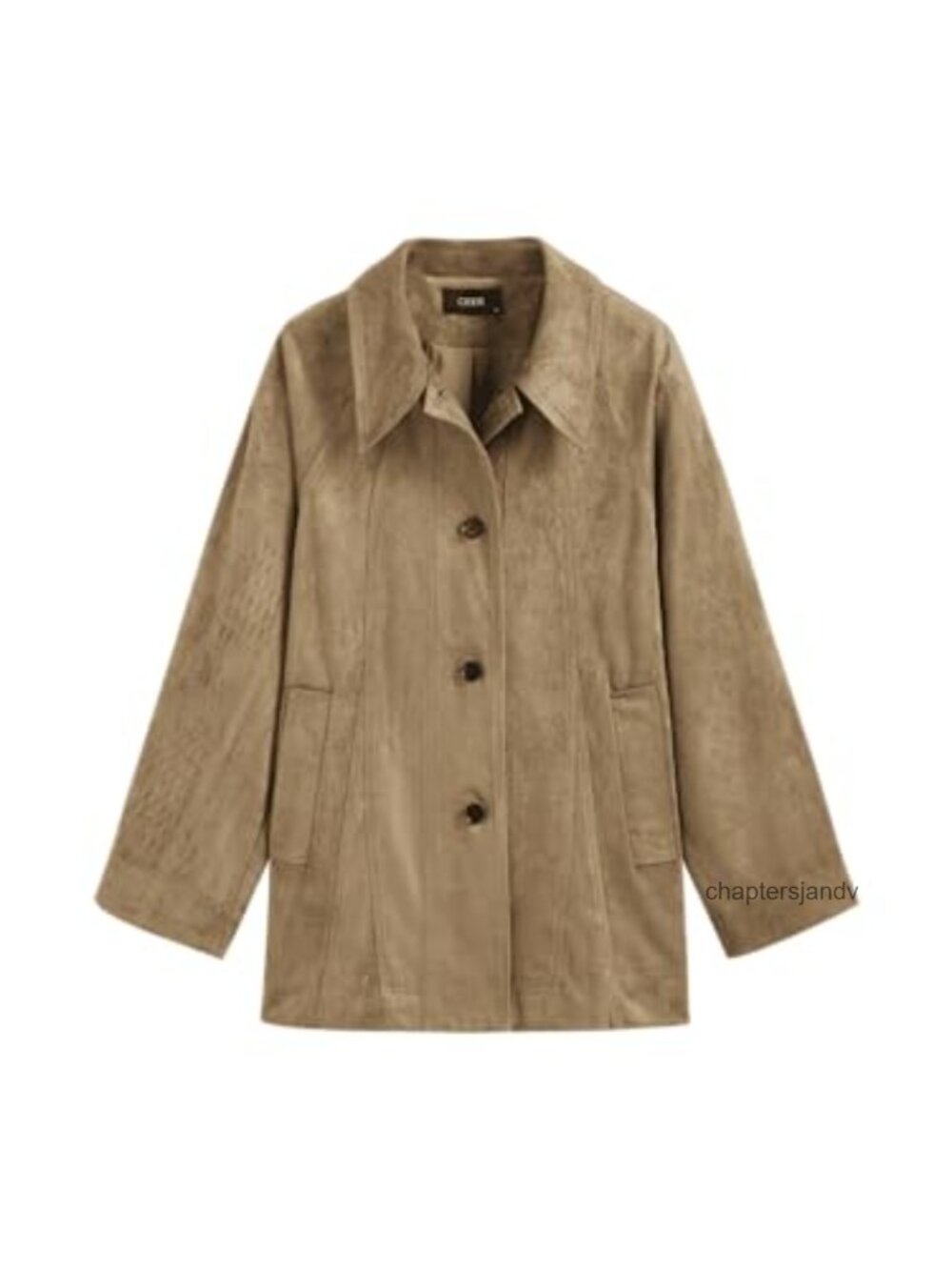 Suede Collar Pocket Jacket Oversized Casual Long Sleeve Outerwear